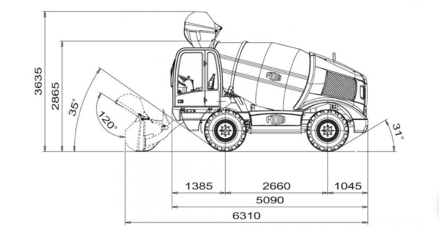 FIORI Self-loading Concrete Mixer DB X35 (3.5 m3)